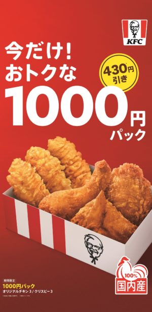 ケンタッキーフライドチキン お得な1000円パック
